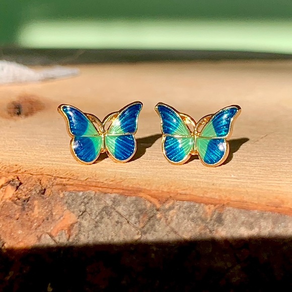 Jewelry - 🦋 Elegant Luxury Blue Green Butterfly Earrings
